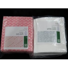 NON-WOVEN SPUN LACE RED/WHITE  CHUX
